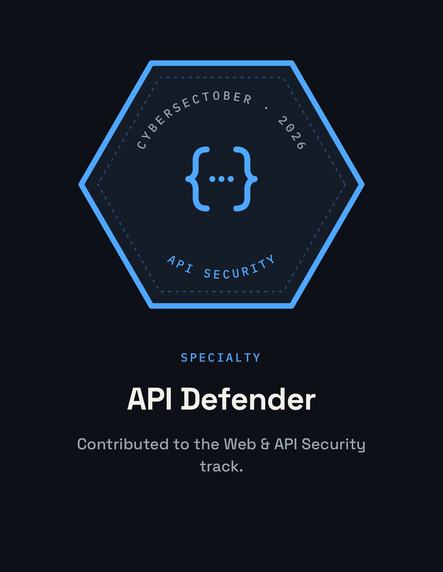 API Defender badge: Contributed to the Web & API Security track.