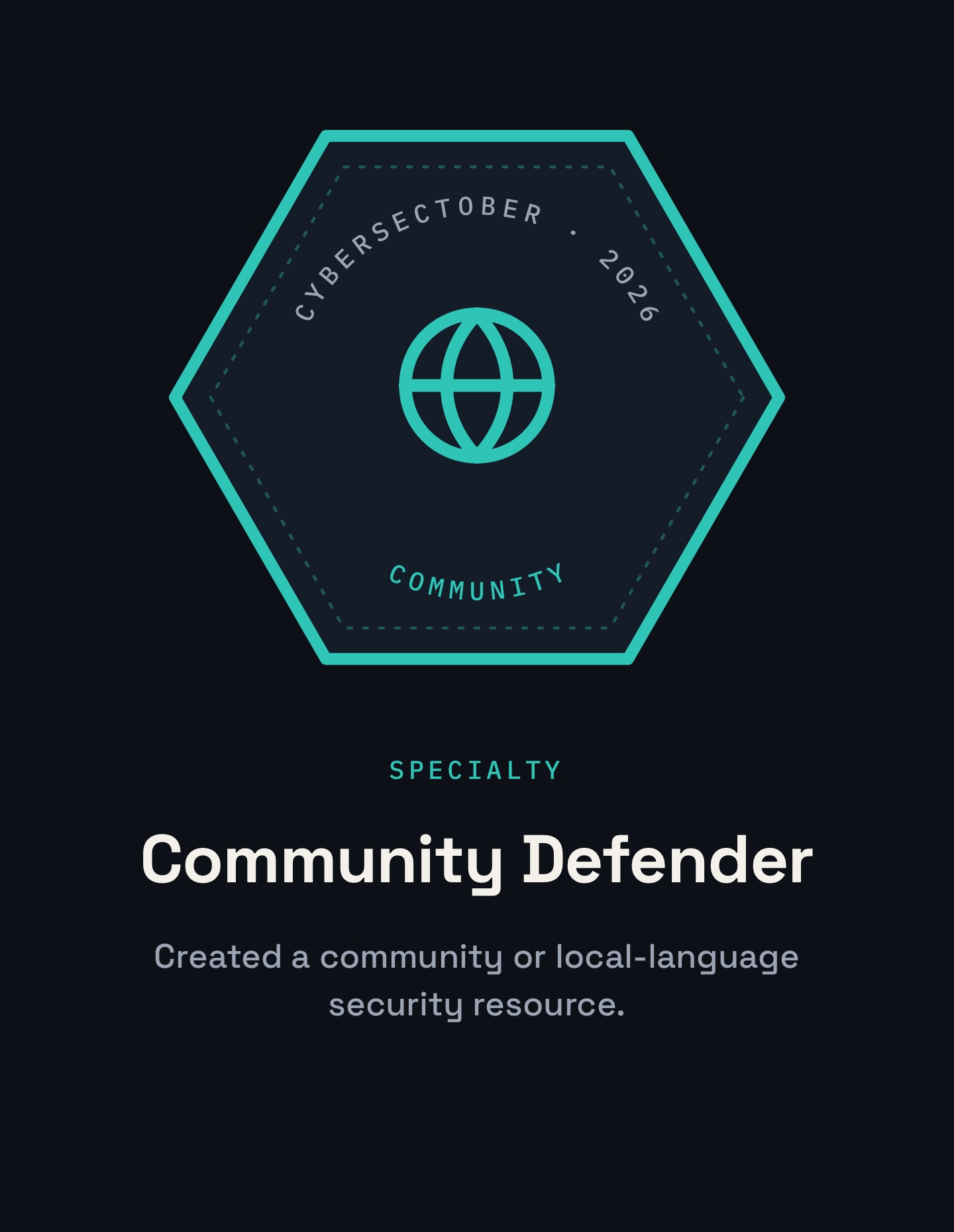 Community Defender badge